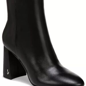 Sam Edelman Black Leather Daria Ankle Boots, Size 7.5